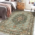 thumbnail image 5 of General Washable Oriental Area Rug - 5x8 Rugs for Living Room Soft Carpet for Bedroom Waterproof Floral Distressed Indoor Stain Resistant Non-Shedding Floor Carpets (Green, 5x8), 5 of 12