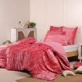 thumbnail image 6 of DecorAvenue Ultra-Luxe Crushed Velvet Duvet Cover Set, Boho Bedding Comforter Donna Cover Set, Full / Double Size 3 Pieces Set 1 Comforter Cover and 2 Pillow Shams Pink Color, 6 of 6