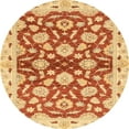 thumbnail image 1 of Ahgly Company Tapis d'Intérieur Rond Abstrait Orange Rouge Oriental, 3 Pieds Rond, 1 of 6