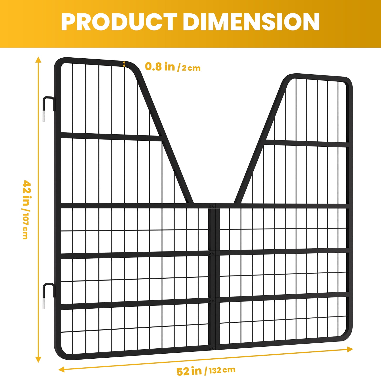 Stall Gate for Horses, Matte Black Powder Coated, Two Way Operation, Horse Stall Gate, Horse Enclosure Barrier, Targeting Wash Rack, Standard Barn Doorway, Mini Stall