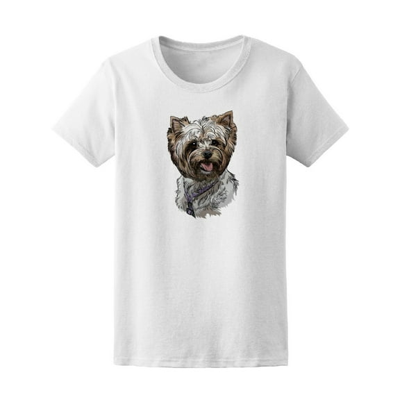Cute Yorkshire Terrier Dog Sketch Tee Women's -Image by Shutterstock