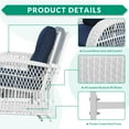 thumbnail image 3 of VIVIJASON 2-Piece Outdoor White Wicker Glider Rocking Chair, Patio Rattan Swing Glider Chairs with Cushions & Steel Frame, All-Weather Gliding Lawn Wicker Furniture for Garden Backyard, Navy Blue, 3 of 7