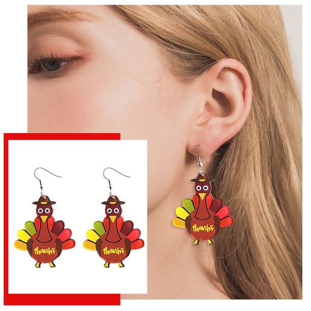 WILLBEST Aretes Mujer Plata Pendientes De Pavo Impresión Acrílica Pendientes De Moda Joyería Mujer
