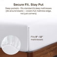 thumbnail image 5 of Cotton Twin XL Fitted Sheet Only, Sateen, Deep Pocket, All-Around Elastic, Head/Foot Side Indicators, Bright White, 5 of 9