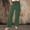 Green, variant on Linen Cotton Casual Pants For Women Pull On Picnic Outfits Drawstring Waist Elastic Waist With Pockets Summer Straight Leg Everyday Comfort Road Trip Dark Gray M