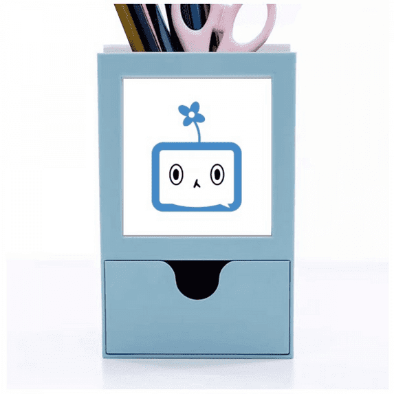 Clover Lovely Small TV Face Cartoon Desk Supplies Organizer Pen Holder Card