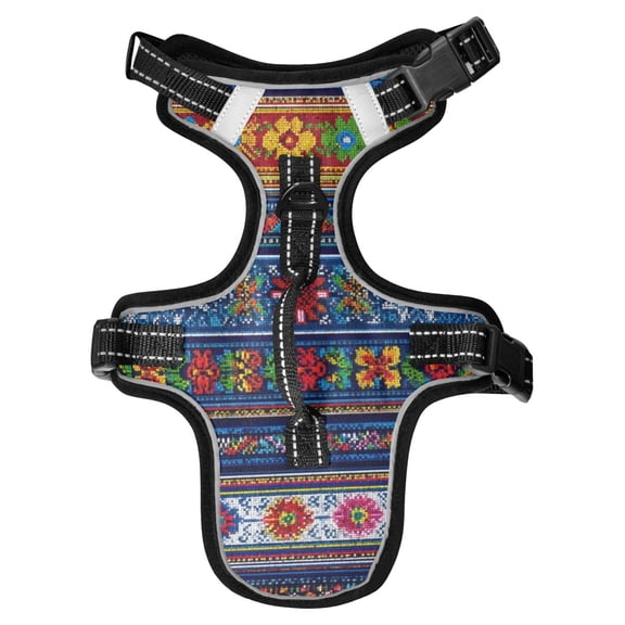 Pet Vest For Walking With Handle Adjustable Reflective Dog Cat Harness Cultural Motifs