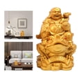 thumbnail image 6 of Laughing Buddha Wealth Lucky My Fortune Chinese Golden Frog for Marriage Anniversary Tabletop Decoration Housewarming , Golden, 6 of 8