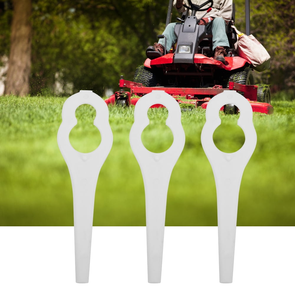 Yajisi 50pcs String Trimmer Plastic Replacement Blades White Durable Anti-Rust Garden Lawn Mower Parts High Speed Cutting Efficiency Accessories 3.0 inches / 7.5 cm