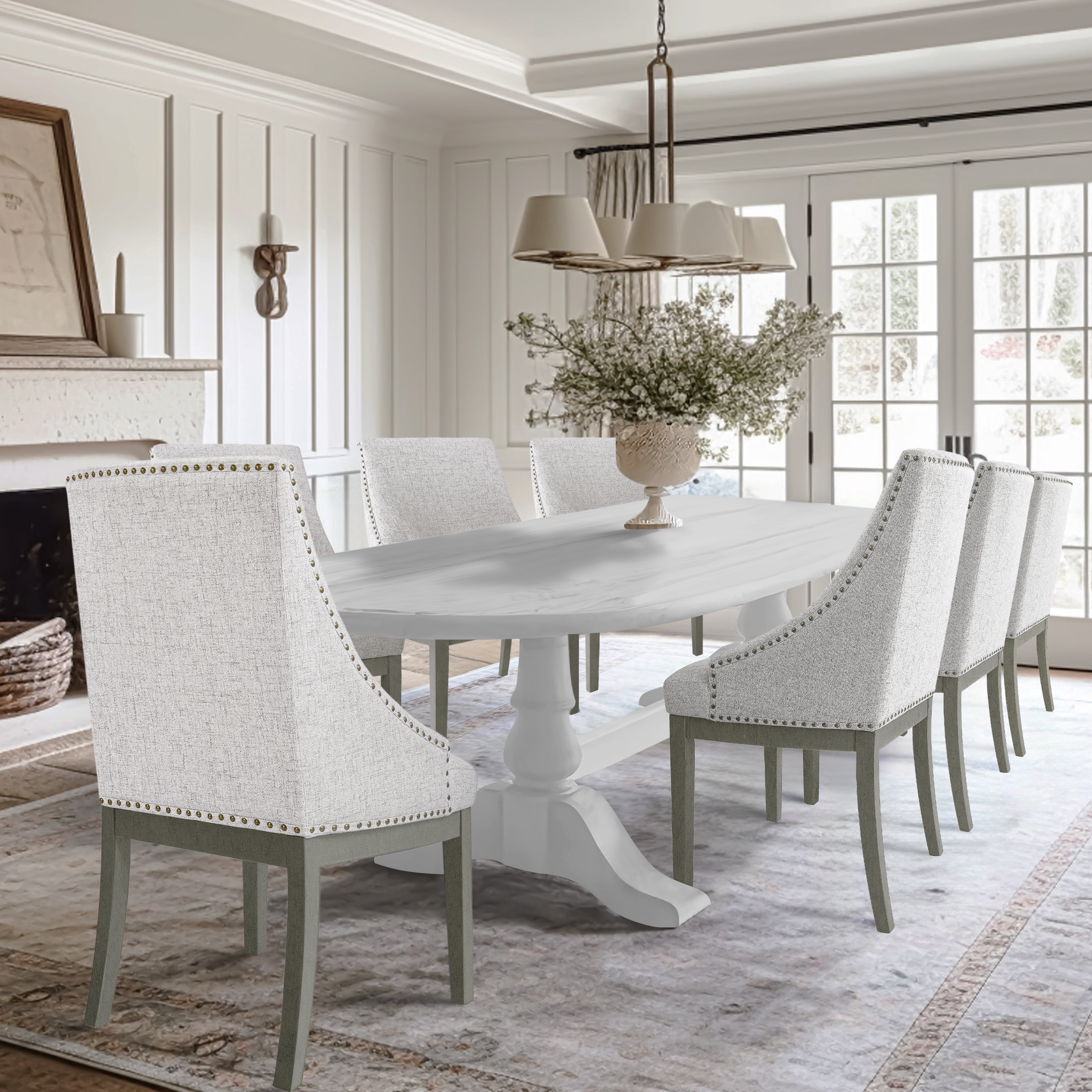 HomePop Upholstered Dining Chair, Neutral