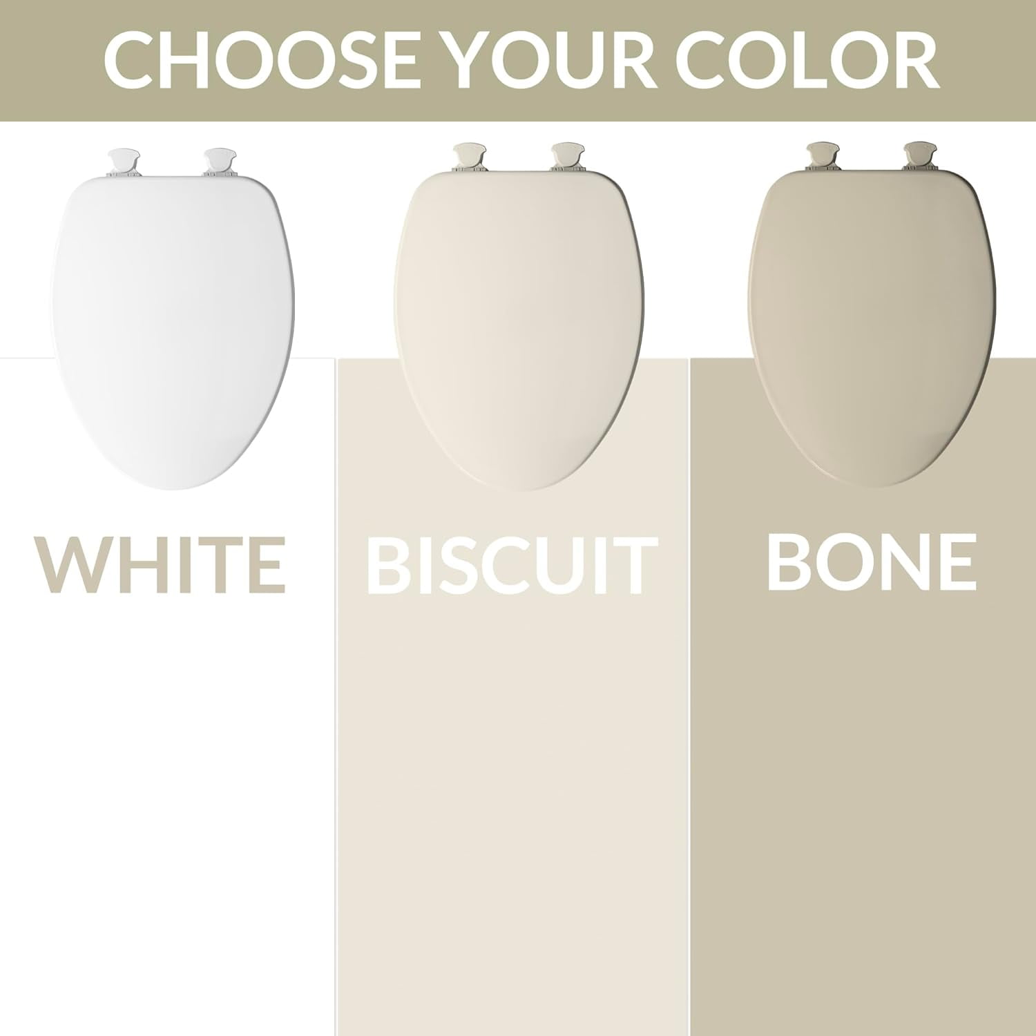 CHURCH Toilet Seat, Easy Clean Hinges Release for Deep Cleans, Durable Enameled Wood Seat, Round, Biscuit