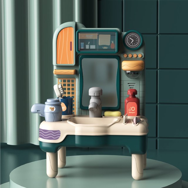 Heliisoer Faire Jouer les Jouets de Lavabo Réglés avec la Brosse à Dents de Jeu