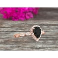 thumbnail image 4 of 1.75 Carat Pear Shape Black Diamond Moissanite Engagement Ring Promise Ring Anniversary Ring On 10k Rose gold Art Deco Ring, 4 of 6