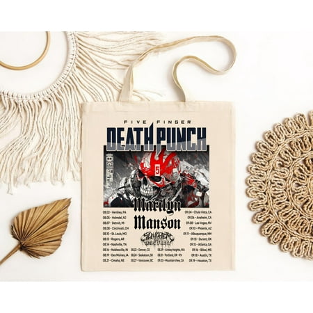 vintage Five Finger Death Punch 2024 Tour TBag  Five Finger Death Punch Band Fan Bag  Five Finger Death Punch 2024 Concert Bag  Tote Bag Beautiful.-TH11797