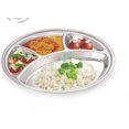 thumbnail image 4 of WhopperIndia Stainless Steel Round Dining Plate 4 Compartment Thali, dinner plate, camping plate, reusable thali, outdoor & indoor plate 12.5 inch, 4 of 5