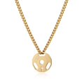 thumbnail image 4 of HZMAN Mens Fashion Stainless Steel Fitness Gym Dumbbell Weight Plate Barbell Chain Pendant Necklace (Gold), 4 of 6