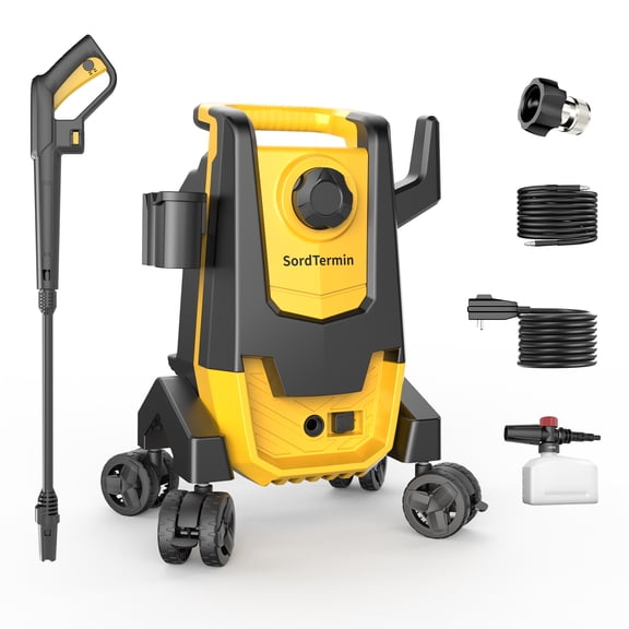 Flybrother Electric Pressure Washer with Foam Cannon, High Pressure Cleaning Machine for Car Washing, Driveway, Patio, Fence, Home Use
