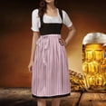 thumbnail image 2 of XIAOCHA Flared Dirndl Skirts for Women Dot Stripe Print Oktoberfest Midi Apron Dresses Party Bottoms,Pink,Sizes M, 2 of 8