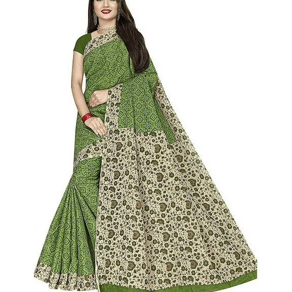 Accessorize Kingdom Women's Plain Weave Pure Cotton Saree Without Blouse Piece (AB16_Parent)