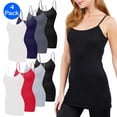 thumbnail image 1 of SAYFUT 4 Pack Mixed Colors, Women Long Camisole Tank Tops Blend Fit Basic Cami Top W/ Straps, 1 of 7