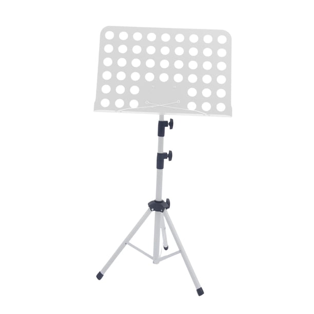 Atril para Partituras Soporte Telescópico Plegable para Libros Base Estable Portátil Metálica Diseño Compacto Ligero Adecuado para Músicos y Uso en Blanco