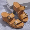 thumbnail image 5 of NOKIO Wedge Sandals for Women Women's Beach Slope Heel Slippers Hollow Casual Slippers Slope Bottom Shoes Retro Sandals Women’s Platform Wedge Sandals Open Toe Buckle Casual Sandal, 5 of 9