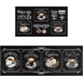 thumbnail image 2 of Black Coffee Kitchen Rugs and Mats Set of 2 Coffee Cup Latte Mocha Art Decoration Non Slip Super Absorbent Kitchen Sink Mats Waterproof and Washable Runner Rugs for Laundry Room, 2 of 6