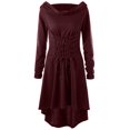 thumbnail image 2 of Womens Halloween Costumes 2024 Cosplay Gothic Dresses Women Costumes Hooded Vintage Pullover High Low Bandage Long Dress Cloak, 2 of 6