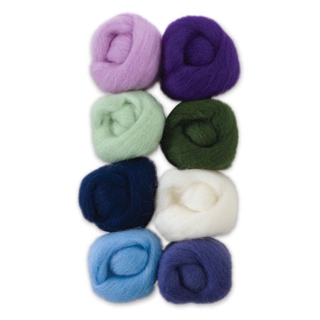UPC: 0816463010926 | Wistyria Editions 100% Wool Roving – Hydrangeas  Pkg of 8