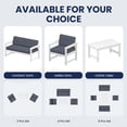 thumbnail image 6 of KINGYES 6 Pieces Outdoor Furniture Set, HDPE All Weather Use Conversation Couch Sets,2 Armchairs & 2 Loveseat & 2 Coffee Table for Patio Backyard, White Frame with Gray Cushions, 6 of 9