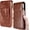 Hawaiian Brown, variant on Leather Cell Phone Holster with Belt Loop, Phone Belt Holder for iPhone Air iPhone 16 Pro Max 16 Plus 15 Pro Max 15 Plus 14 Pro Max 13 Pro Max 12 Pro Max, Galaxy S26 Plus, Dark Coffee-Large