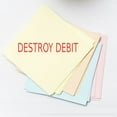 thumbnail image 2 of Large Destroy Debit Rubber Stamp, Wooden Handle Rubber Stamp, Laser Engraved Dies, Impression Size 7/8" tall x 2-1/4”, Uses a Separate Stamp Pad, 2 of 10