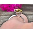 thumbnail image 2 of 6mm Round Champagne Diamond Moissanite 1.5 Carat Engagement Ring Solid 10k Rose Gold Wedding Ring Basket Underneath Halo Gemstone Promise Ring for Bride, 2 of 5