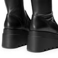 thumbnail image 3 of Dream Pairs Women's Wedge Platform Chunky Heel Knee High Boots: Round Toe, Side Zipper Fashion Long Tall Sock Punk Goth Style, 3 of 8