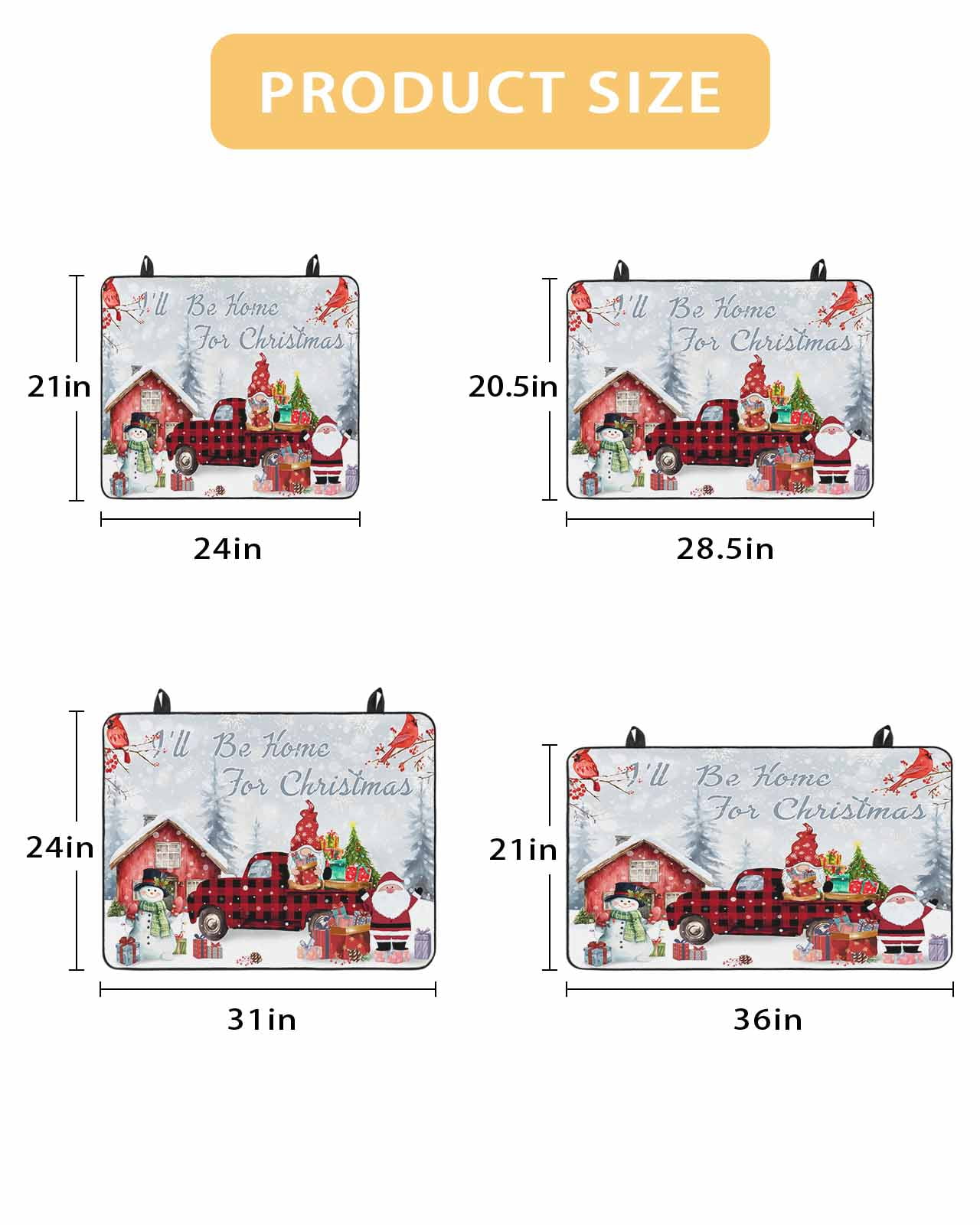 Large Induction Cooktop Protector Mat Christmas Stove Top Covers for Electric Stove, Snowman Gnomes Cardinal Red Truck Barn Snow Decorative Stove Burner Cover Mats, Glass Top Stove Cover