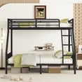 thumbnail image 2 of Twin XL Over Queen Bunk Bed,Heavy Duty Metal Bed Frame with Ladder and Slats Support for Adults Teens,, 2 of 8