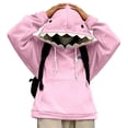 thumbnail image 4 of IWRICH Cute Animal Hoodies for Women Men Long Sleeve Hooded Sweatshirts Long Sleeve Casual Fashion Pullover Tops Pink L, 4 of 4
