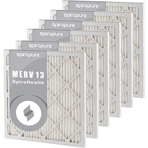 Spiropure 20X25X1 Merv 13 Pleated Air Filters - Made In Usa (6 Pack)