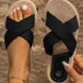 thumbnail image 6 of Beach Slip on Sandals for Women 2025 Summer Fashion Casual Cross Band Flat Slippers for Indoor and Outdoor, 6 of 9
