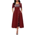 thumbnail image 1 of Listo Stock reina vestido elegante Maxi vestido 1/2 manga cuello redondo vestidos largos para las mujeres una línea vestido de fiestapangjing, 1 of 3