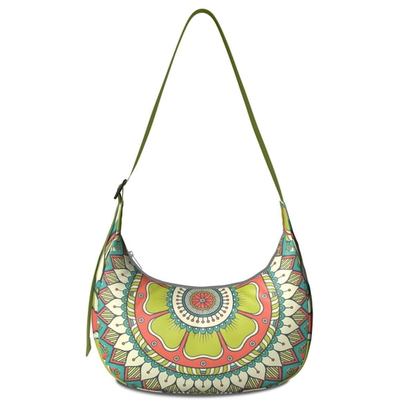 Ethnic Mandala Pattern Bag Tribal Boho Crossbody Purse for Women with Sacred Mystic Ornament and Spiritual Cultural Design