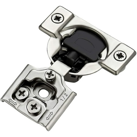 Ravinte 60 Pack 30 Pairs 1/2 inch Overlay Soft Close Hinges for Kitchen Cabinet Hinges Satin Nickel Hidden Hinges Stainless Steel Concealed Hinge self Closing