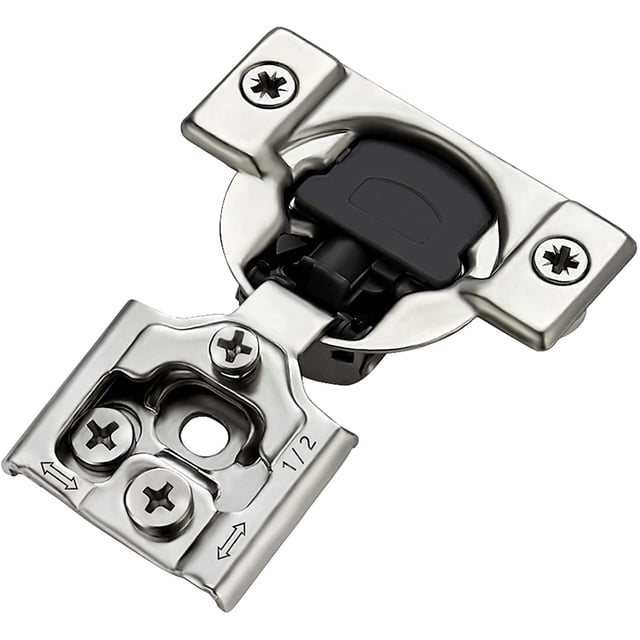 Ravinte 60 Pack 30 Pairs 1/2 inch Overlay Soft Close Hinges for Kitchen Cabinet Hinges Satin Nickel Hidden Hinges Stainless Steel Concealed Hinge self Closing