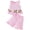 Pink, variant on VUHXZWAF Girls Summer Outfits Sleeveless Floral Ruffle Hem Tops and Shorts Kids Short Sets Size 5-6 Years