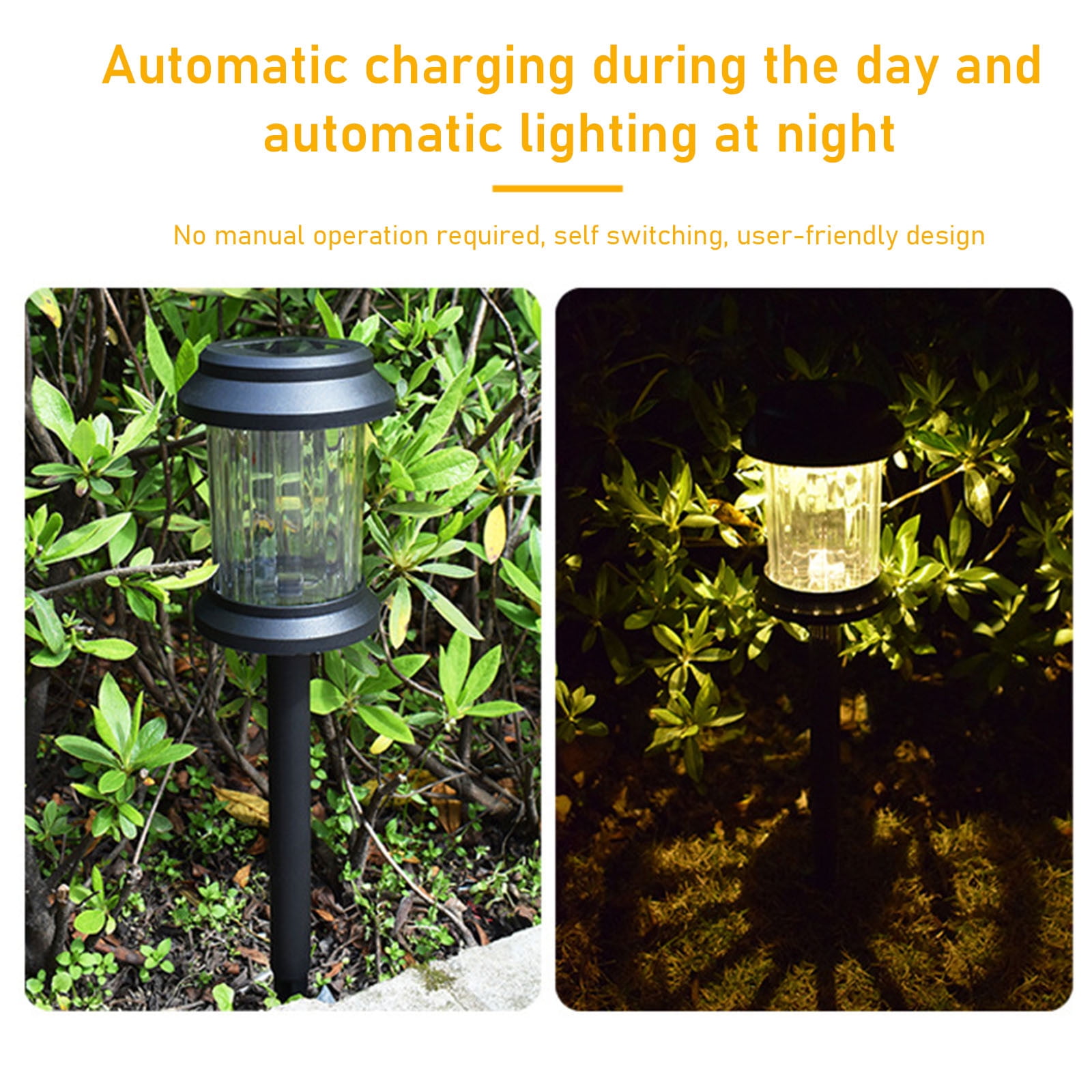 6 Pack Solar Pathway Lights Outdoor, Super Bright LED Garden Lights with RGB Color Changing, Waterproof Auto On/Off for Walkway Patio Yard, 15H Lighting & 8H Charging, White Plastic Landscape Decor