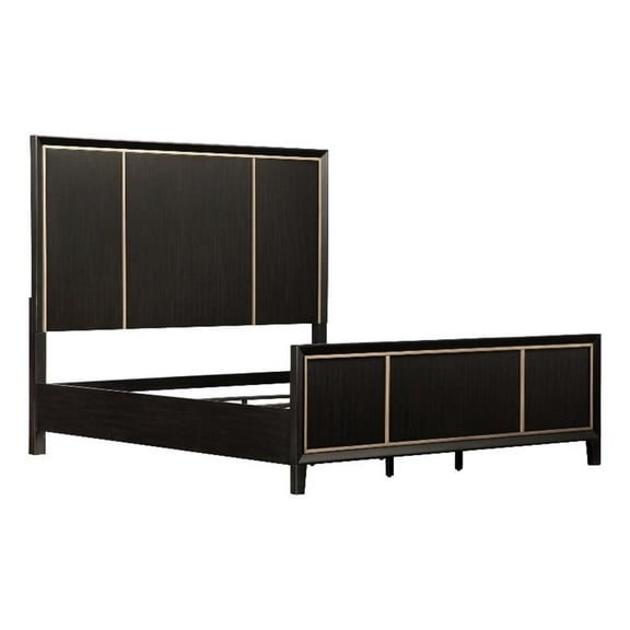Furniture of America Wenton Panel Solid Wood Eastern King Bed in Espresso