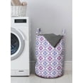 thumbnail image 3 of Floral Laundry Bag, Damask Inspired Motifs Tile Pattern with Turkish Cultural Origins, Hamper Basket with Handles Drawstring Closure for Laundromats, 13" x 19", Multicolor, by Ambesonne, 3 of 4