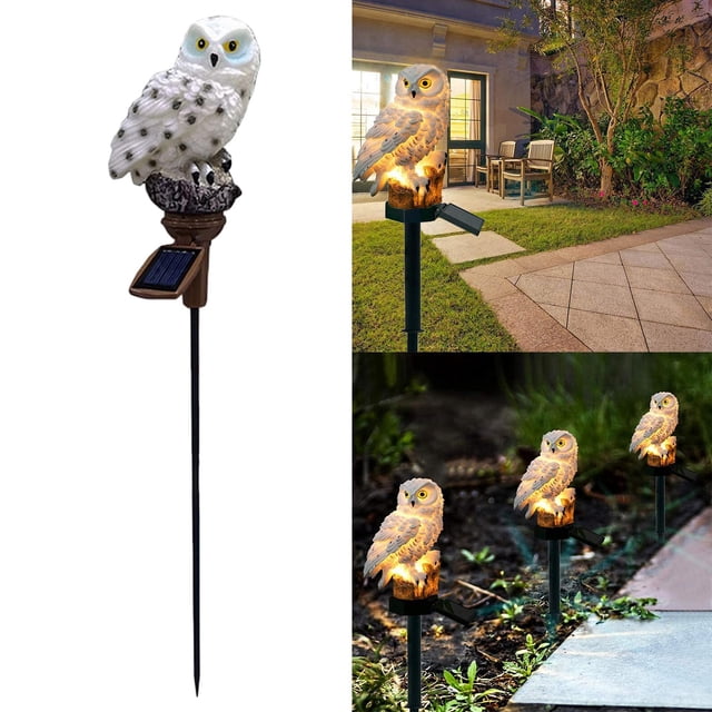 Luces solares de jardín, luz LED con energía Solar de búho, lámpara de al aire libre, luces de estaca de jardín impermeables, luz decorativa de ,