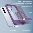 thumbnail image 3 of Dteck Magnetic Case for Samsung Galaxy S23,Shockproof TPU+PC Anti-Slip Compatible with Mag Safe Case Adjustable Kickstand Frosted Translucent Matte Phone Cover,Darkpurple, 3 of 4
