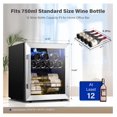Small Wine Fridge Refrigerator, 12 Bottle 3865℉ Wine Cooler Counter